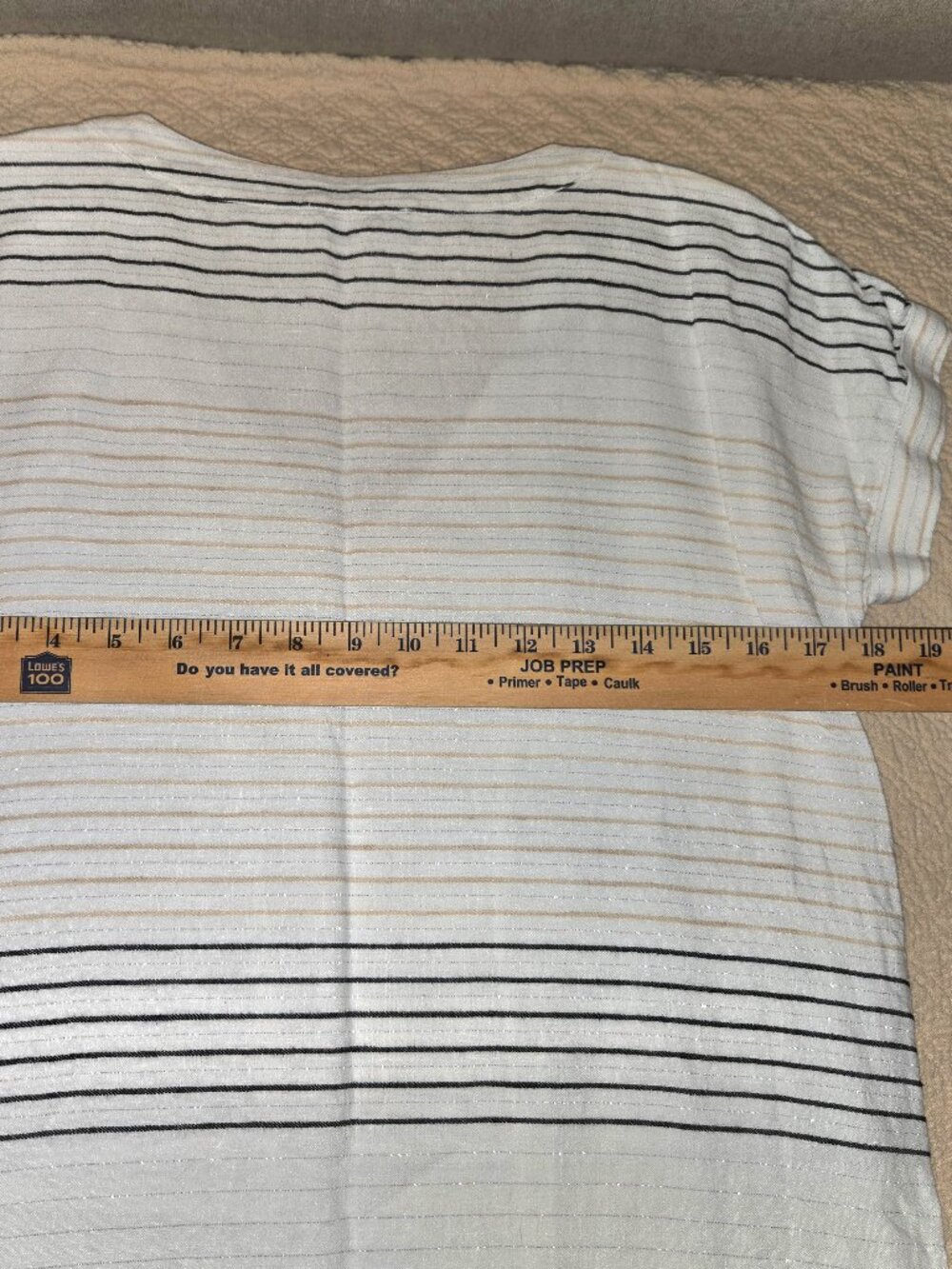 VINEYARD VINES Linen V-neck Black/Tan/Metallic Stripes Size 4 - Picture 5 of 9